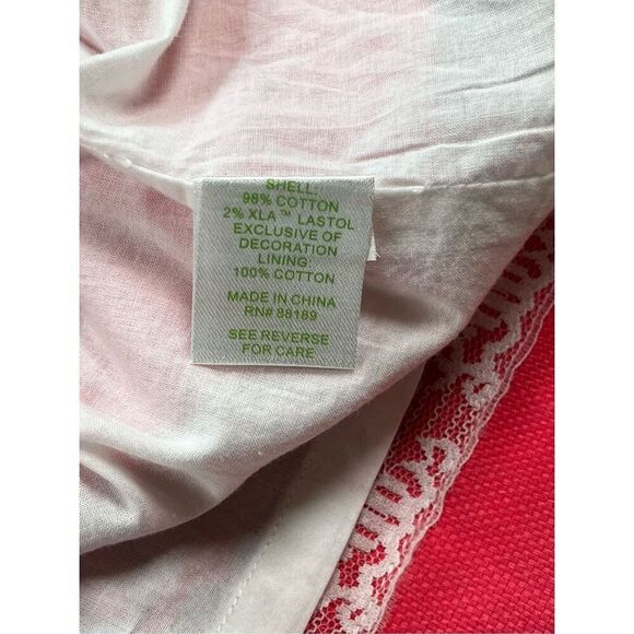 Lilly Pulitzer Strapless Bowen Dress Pink Navy Blue Embroidered Size 8 Preppy - Picture 11 of 11